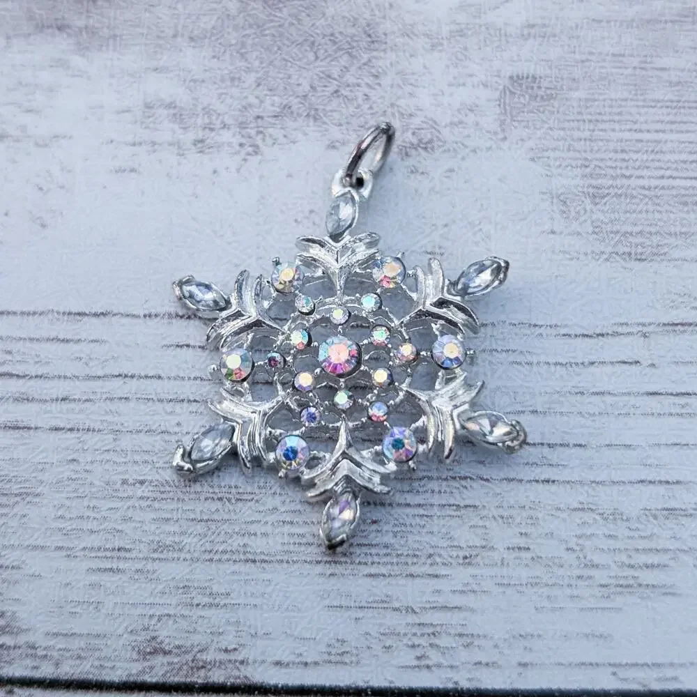 Snowflake Pendant - No Chain Included - Heavy Tarnish